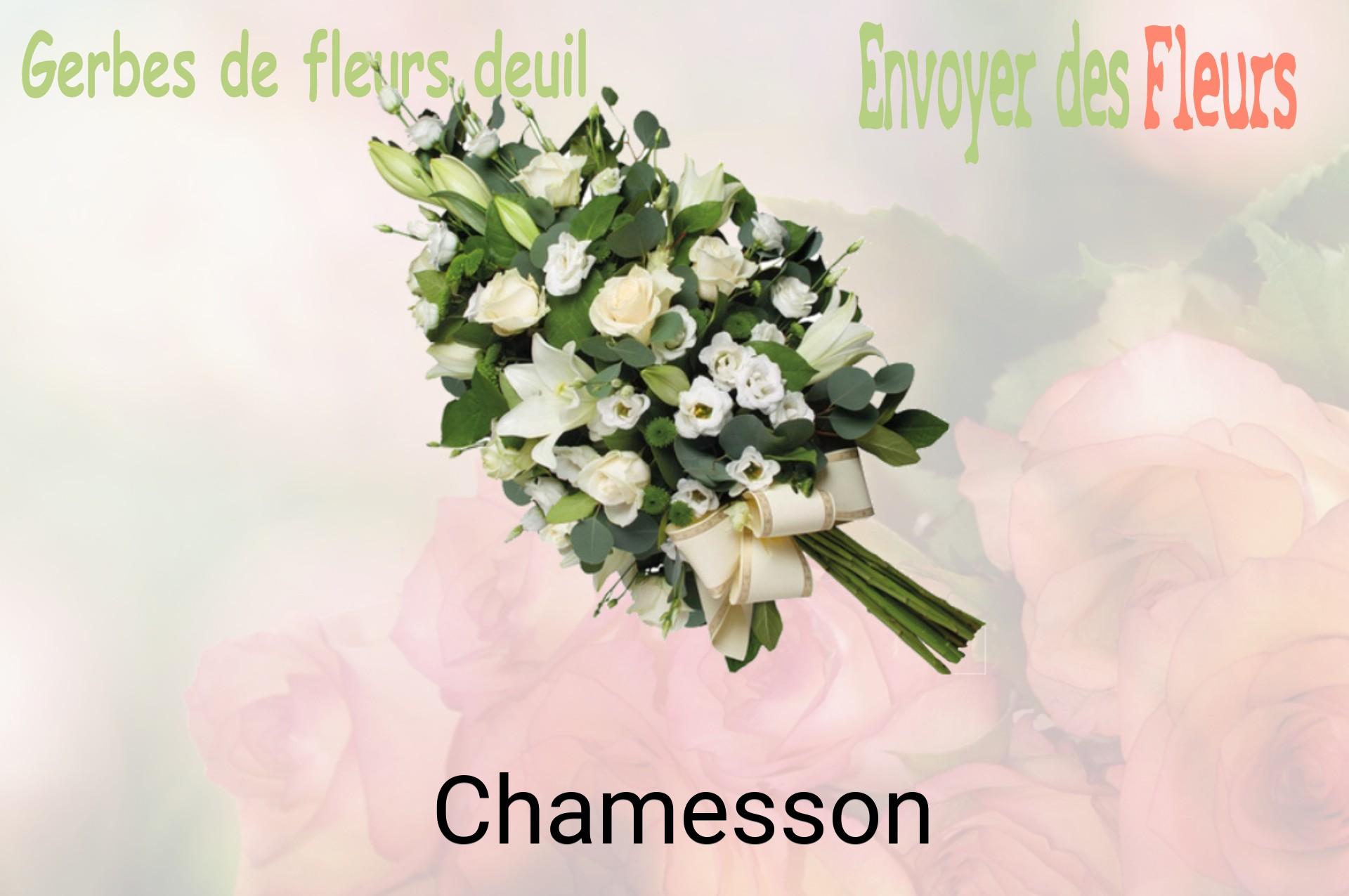 Gerbe de fleurs de deuil livrée à Chamesson
